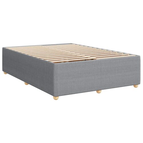Bed Frame with Mattress Set Spring Box Base Dark Grey Double Fabric - Image 5