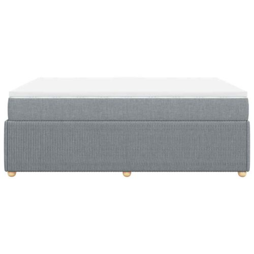 Bed Frame with Mattress Set Spring Box Base Dark Grey Double Fabric - Image 8