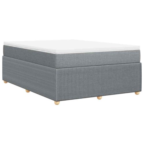 Bed Frame with Mattress Set Spring Box Base Dark Grey Double Fabric - Image 9