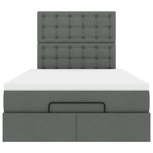 LED Lights Bed Frame with Mattress Set Base Dark Grey King Single Fabric - Image 8