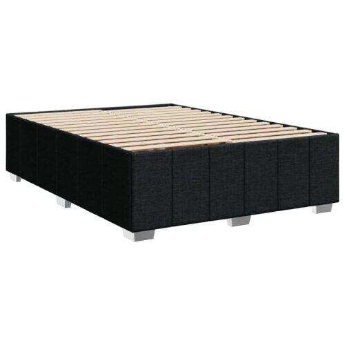 Bed Frame with Mattress Set Spring Box Base Black Double Size Fabric - Image 5
