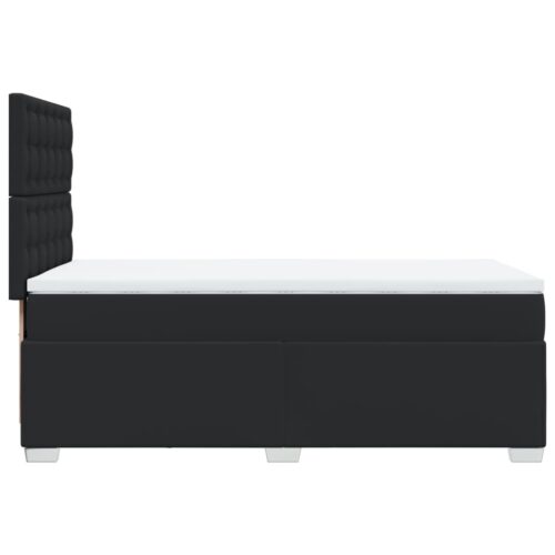 Bed Frame with Mattress Set Spring Box Base Black King Single Faux Leather - Image 9
