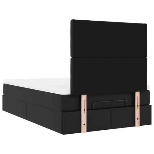 Storage Bed Frame with Mattress Set Lift Base Black King Single Faux Leather - Image 11
