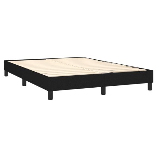 Bed Frame with Mattress Set Spring Box Base Black 153x203cm Queen Size Fabric - Image 4
