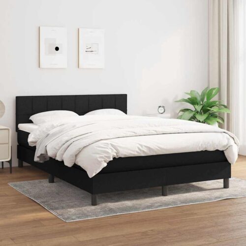 Bed Frame with Mattress Set Spring Box Base Black 153x203cm Queen Size Fabric - Image 3