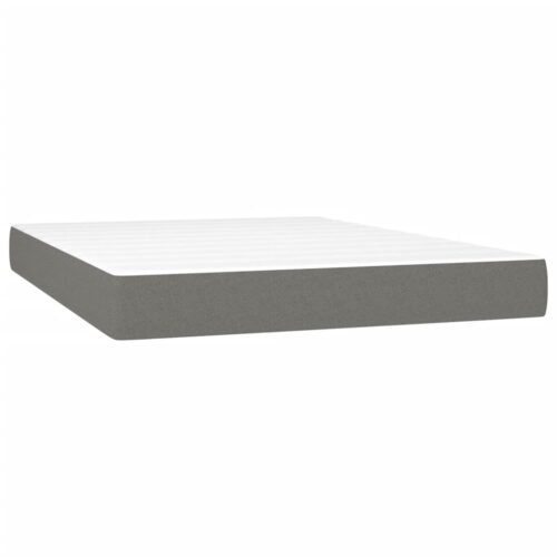 Bed Frame with Mattress Set Spring Box Base Dark Grey 153x203cm Queen Size Fabric - Image 7