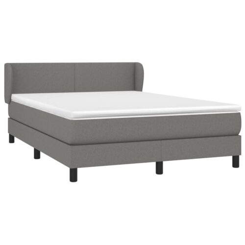 Bed Frame with Mattress Set Spring Box Base Dark Grey 153x203cm Queen Size Fabric - Image 12