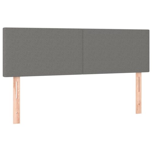 Box Spring Bed with Mattress&LED Dark Grey 153x203cm Queen Size Fabric - Image 8