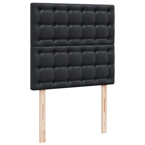 Bed Frame with Mattress Set Spring Box Base Black King Single Faux Leather - Image 9