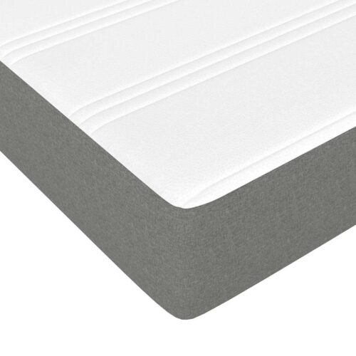 Box Spring Bed with Mattress&LED Dark Grey 153x203cm Queen Size Fabric - Image 9