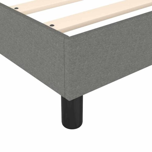 Box Spring Bed with Mattress&LED Dark Grey 153x203cm Queen Size Fabric - Image 10
