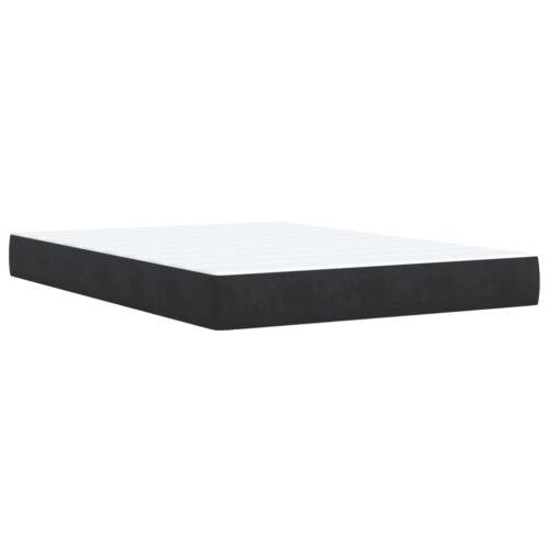 Bed Frame with Mattress & Topper Set Spring Platform Box Base Black Queen Velvet - Image 8