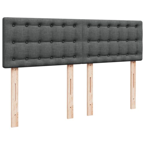Bed Frame with Mattress Set Spring Box Base Dark Grey Double Fabric - Image 7