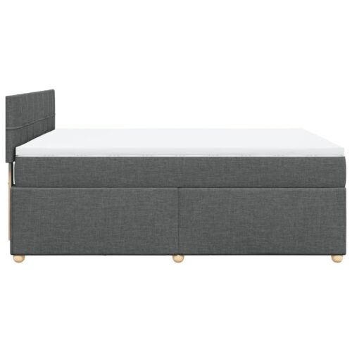 Bed Frame with Mattress Set Spring Box Base Dark Grey Double Fabric - Image 5