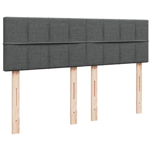 Bed Frame with Mattress Set Spring Box Base Dark Grey Double Fabric - Image 7