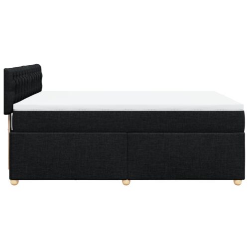 Bed Frame with Mattress Set Spring Box Base Black Double Fabric - Image 5