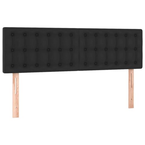 Box Spring Bed with Mattress&LED Black 153x203cm Queen Size Faux Leather - Image 8