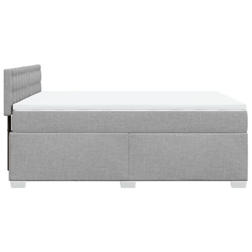 Bed Frame with Mattress Set Spring Box Base Dark Grey Double Fabric - Image 9