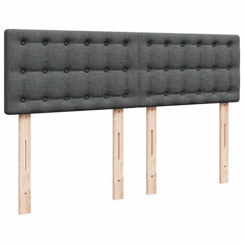 Bed Frame with Mattress Set Spring Box Base Dark Grey Double Fabric - Image 5