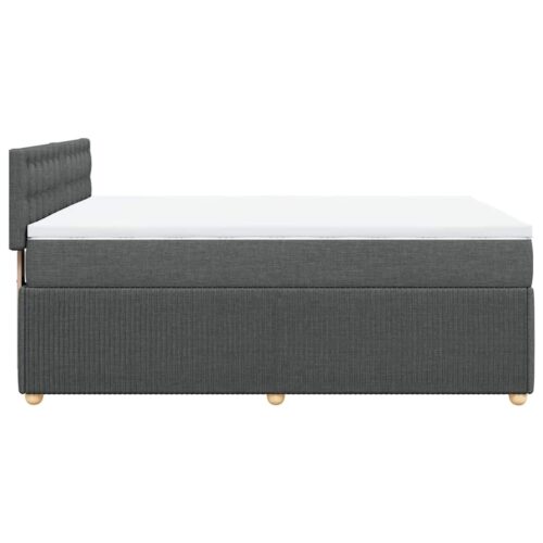 Bed Frame with Mattress Set Spring Box Base Dark Grey Double Fabric - Image 9