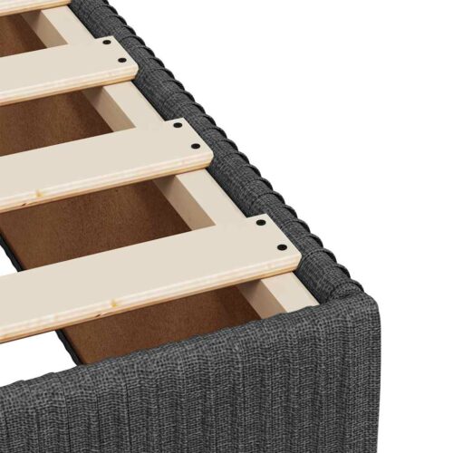 Bed Frame with Mattress Set Spring Box Base Dark Grey Double Fabric - Image 11