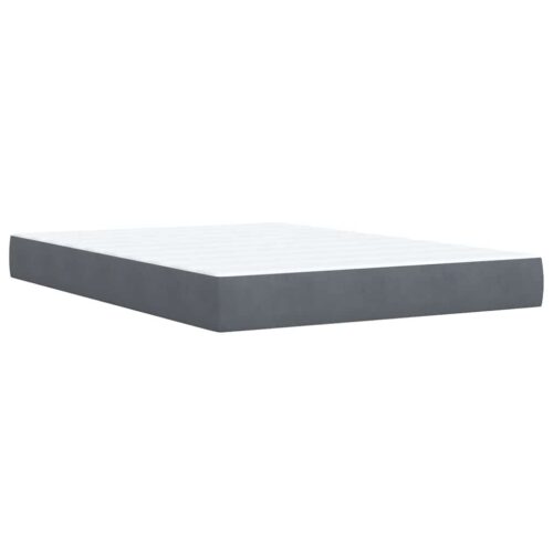 Bed Frame with Mattress Set Spring Box Base Dark Grey Double Velvet - Image 7