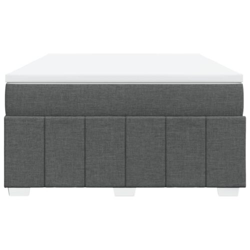 Bed Frame with Mattress Set Spring Box Base Dark Grey Queen Size Fabric - Image 4