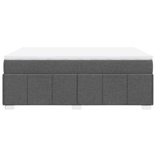 Bed Frame with Mattress Set Spring Box Base Dark Grey Queen Size Fabric - Image 8