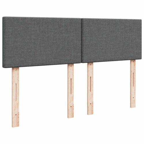 Bed Frame with Mattress Set Spring Box Base Dark Grey Double Fabric - Image 5
