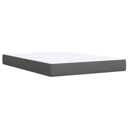 Bed Frame with Mattress Set Spring Box Base Dark Grey Double Fabric - Image 7