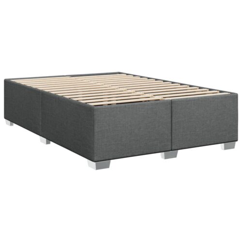 Bed Frame with Mattress Set Spring Box Base Black Double Fabric - Image 6