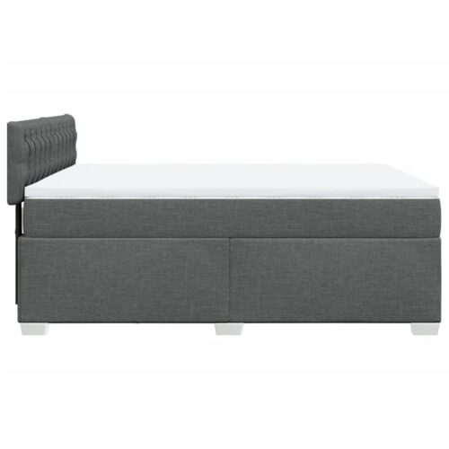 Bed Frame with Mattress Set Spring Box Base Black Double Fabric - Image 9