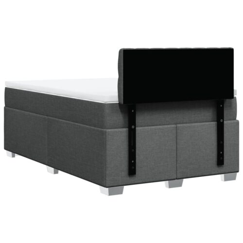Bed Frame with Mattress Set Spring Box Base Black Double Fabric - Image 10