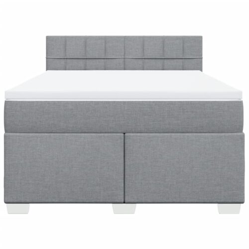 Bed Frame with Mattress Set Spring Box Base Dark Grey Double Fabric - Image 4