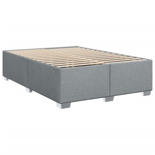 Bed Frame with Mattress Set Spring Box Base Dark Grey Double Fabric - Image 6