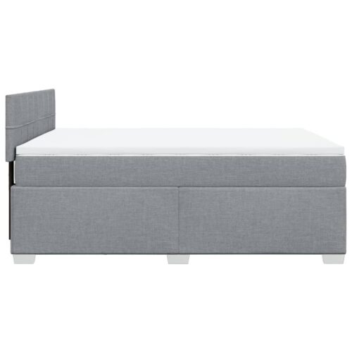 Bed Frame with Mattress Set Spring Box Base Dark Grey Double Fabric - Image 9