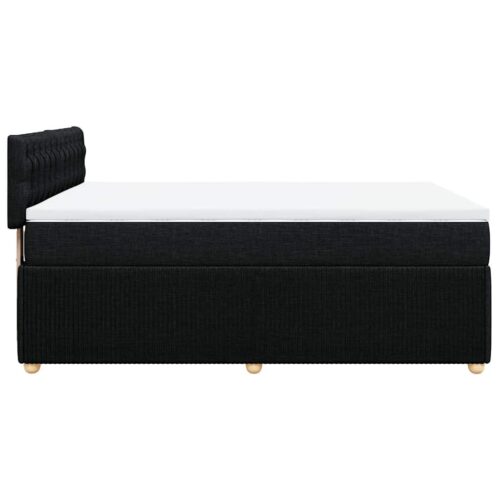 Bed Frame with Mattress Set Spring Box Base Black Double Fabric - Image 9