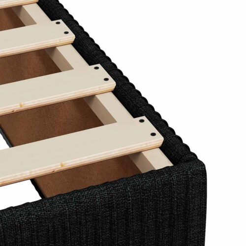 Bed Frame with Mattress Set Spring Box Base Black Double Fabric - Image 11