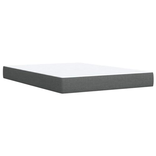 Bed Frame with Mattress Set Spring Box Base Dark Grey Double Fabric - Image 7