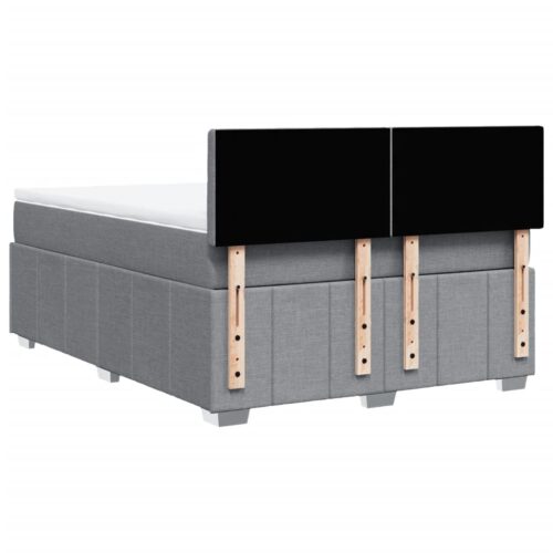 Bed Frame with Mattress Set Spring Box Base Dark Grey Double Fabric - Image 6