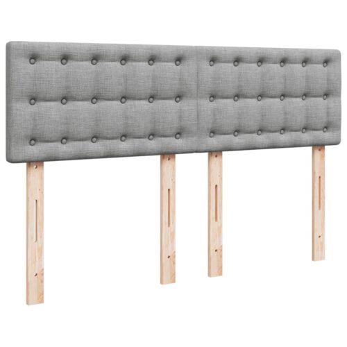 Bed Frame with Mattress Set Spring Box Base Dark Grey Double Fabric - Image 7