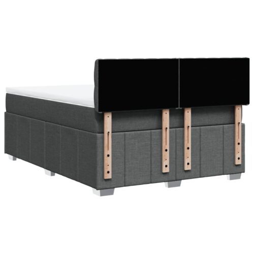 Bed Frame with Mattress Set Spring Box Base Black Double Fabric - Image 6