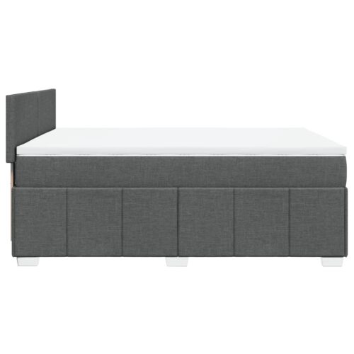 Bed Frame with Mattress Set Spring Box Base Dark Grey Double Fabric - Image 5