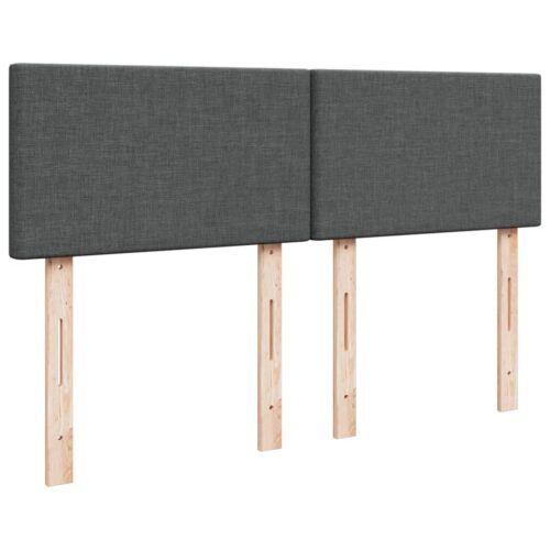 Bed Frame with Mattress Set Spring Box Base Dark Grey Double Fabric - Image 7