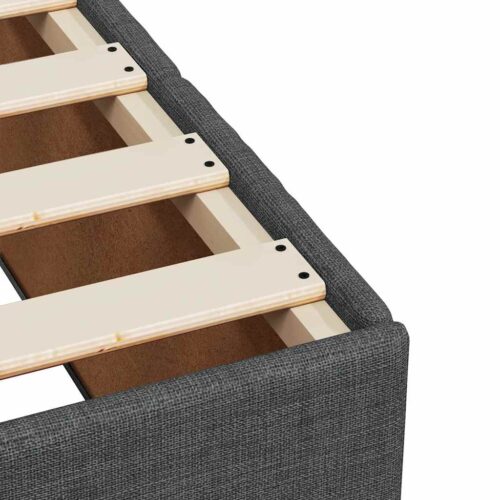 Bed Frame with Mattress Set Spring Box Base Dark Grey Double Fabric - Image 11