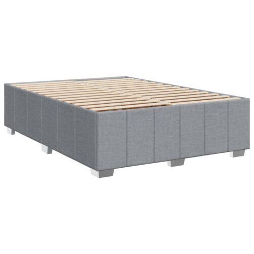 Bed Frame with Mattress Set Spring Box Base Dark Grey Double Fabric - Image 8