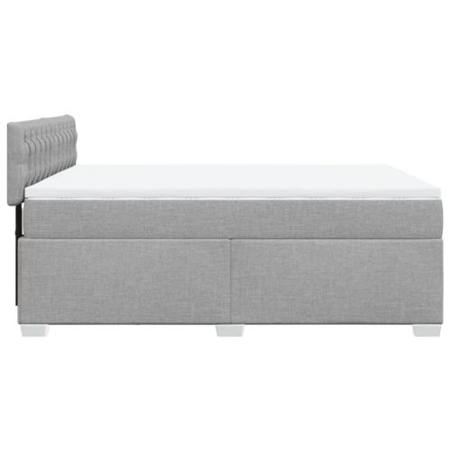 Bed Frame with Mattress Set Spring Box Base Dark Grey Double Fabric - Image 9