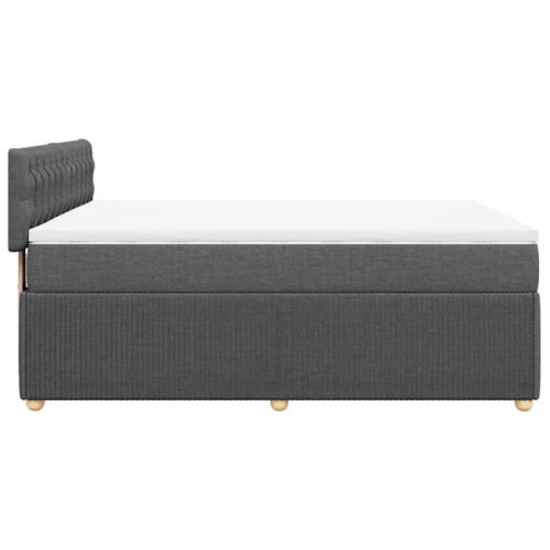 Bed Frame with Mattress Set Spring Box Base Dark Grey Double Fabric - Image 9