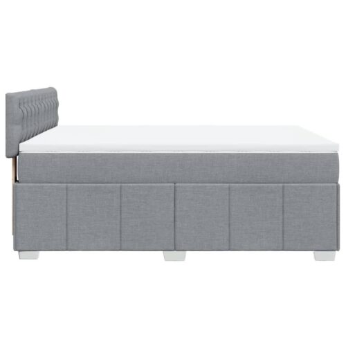 Bed Frame with Mattress Set Spring Box Base Dark Grey Double Fabric - Image 5