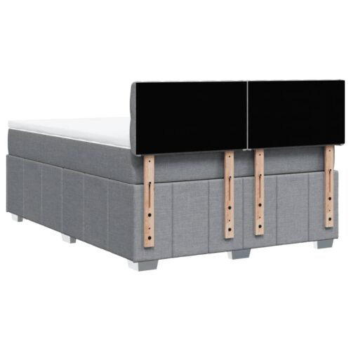 Bed Frame with Mattress Set Spring Box Base Dark Grey Double Fabric - Image 6